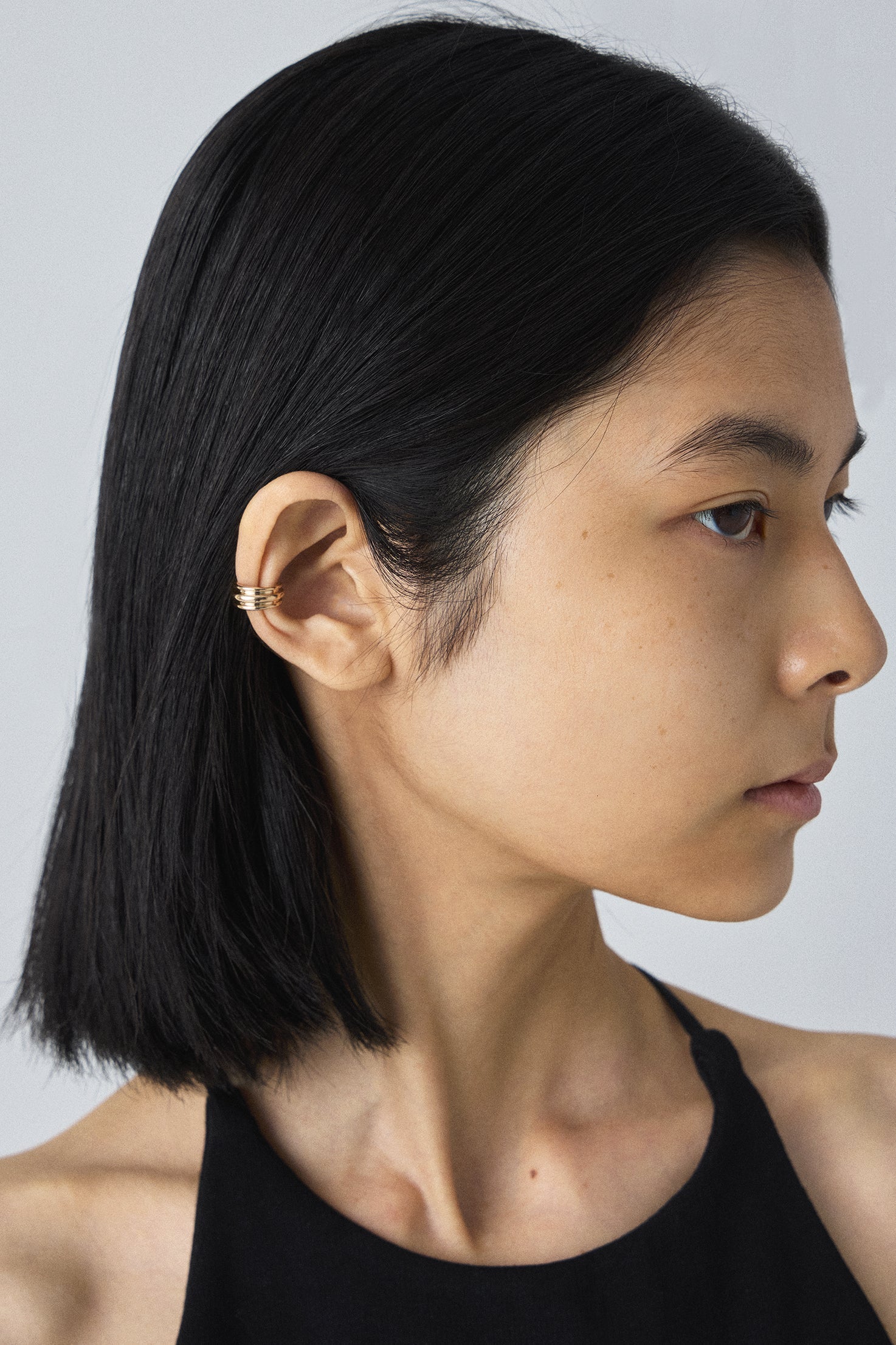 10K黄金扁平陶器耳扣