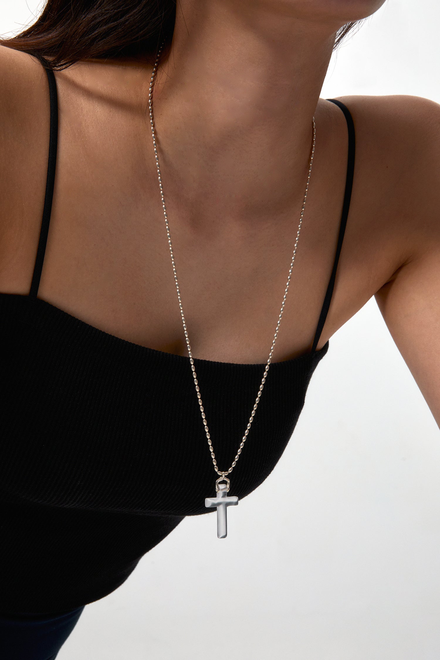 银色祝福不透明石英吊坠