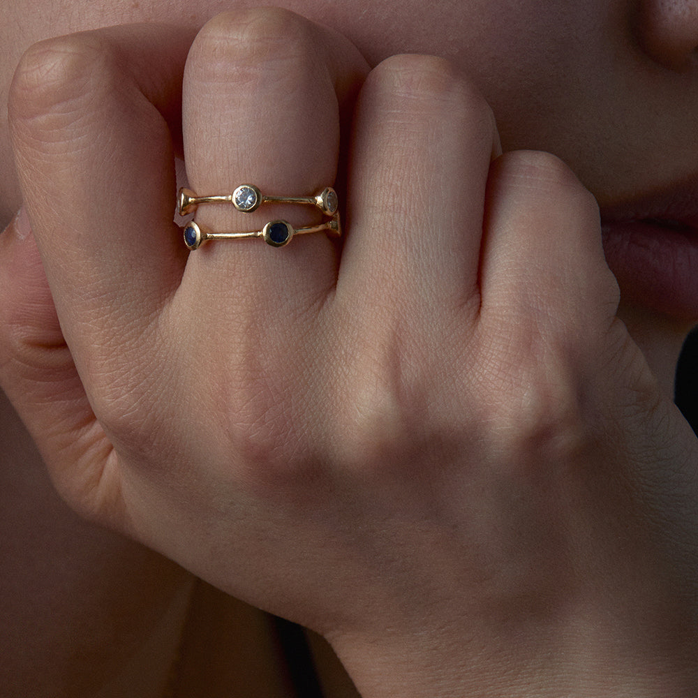 RENAISSANCE CROWN FIVE WHITE SAPPHIRE RING