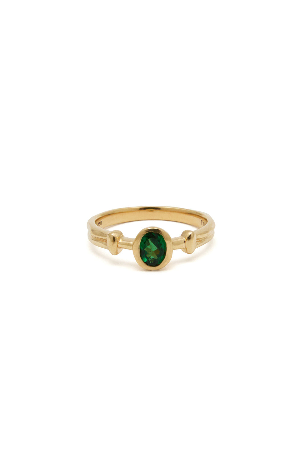 BAGUE COLONNE RENAISSANCE EN TSAVORITE GRENAT