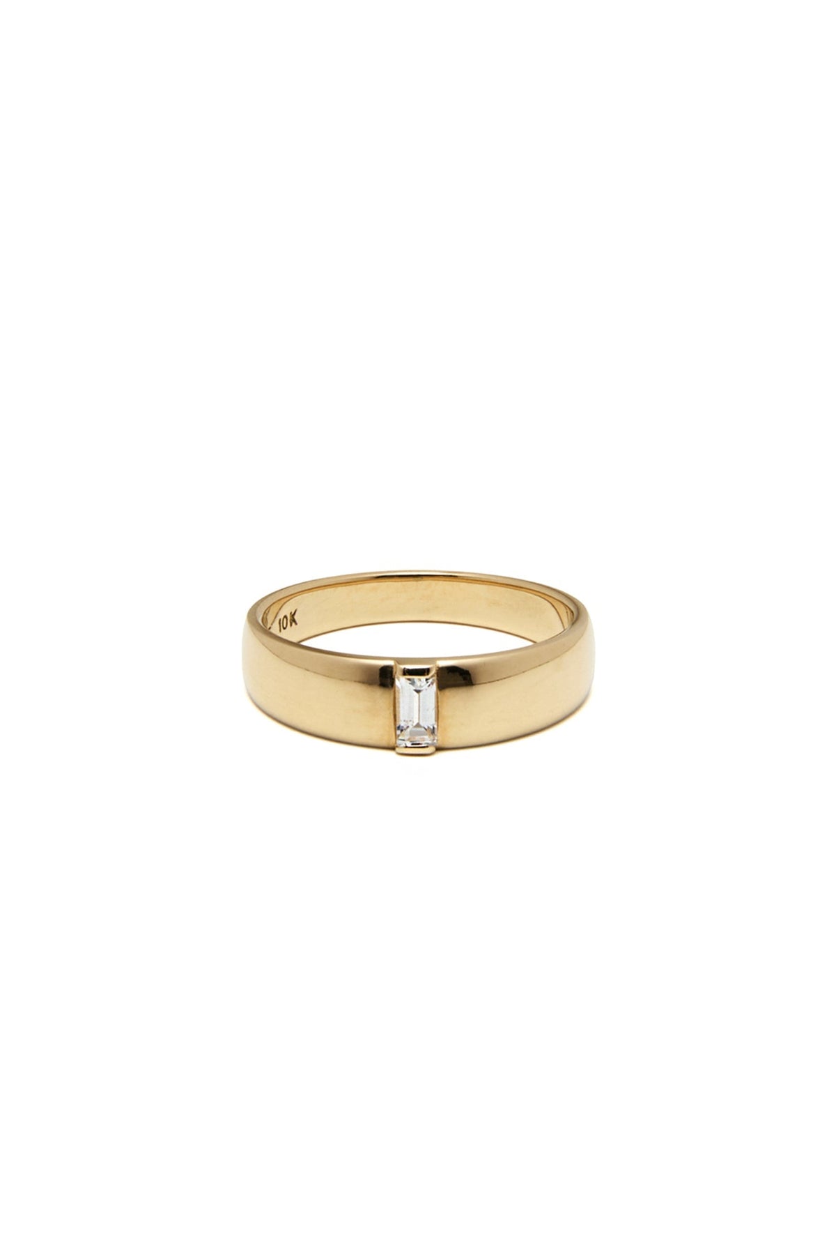 10K GOLD VERTICAL WHITE SAPPHIRE RING