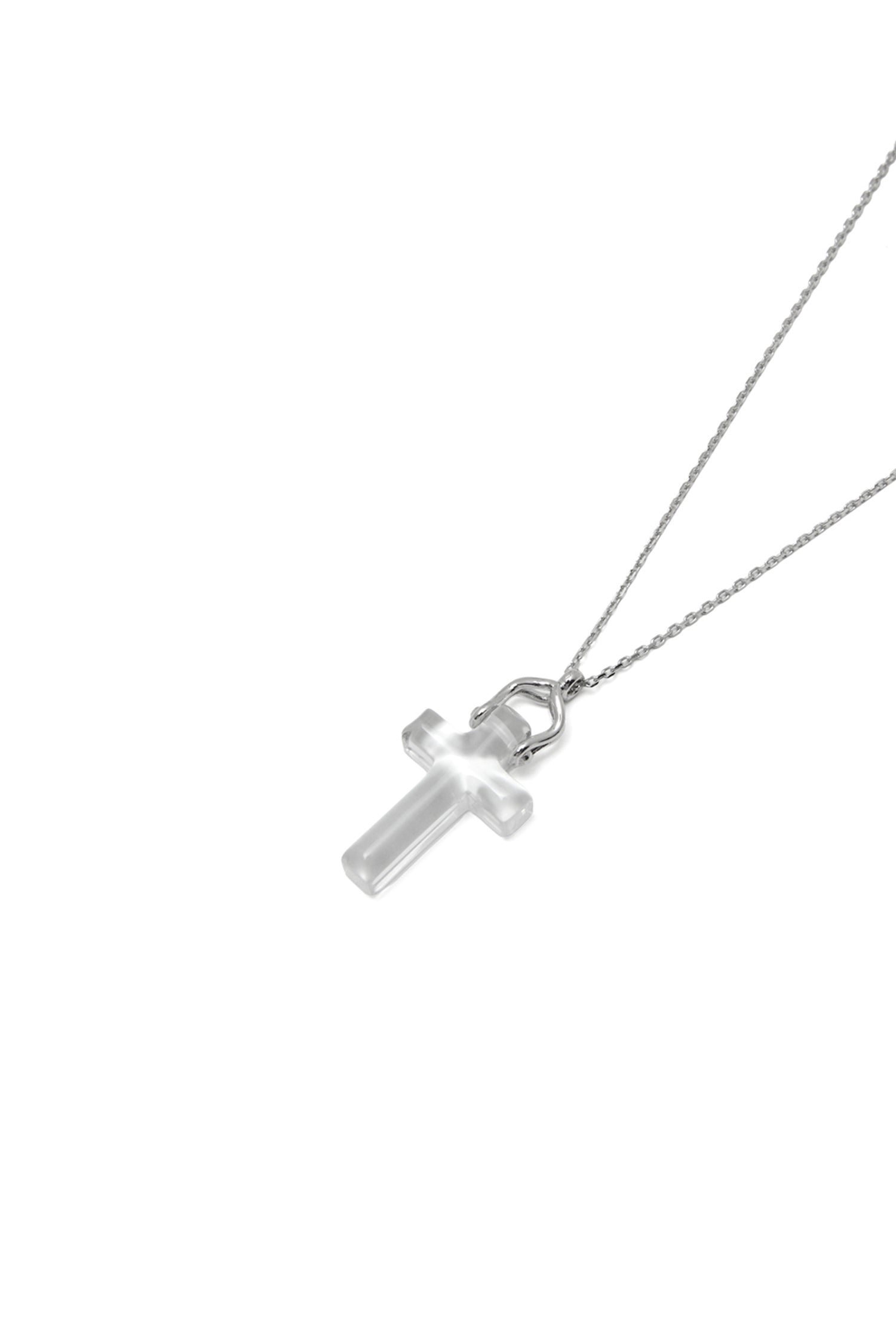 10K ホワイトゴールド ブレスド クリアクォーツ ペンダント