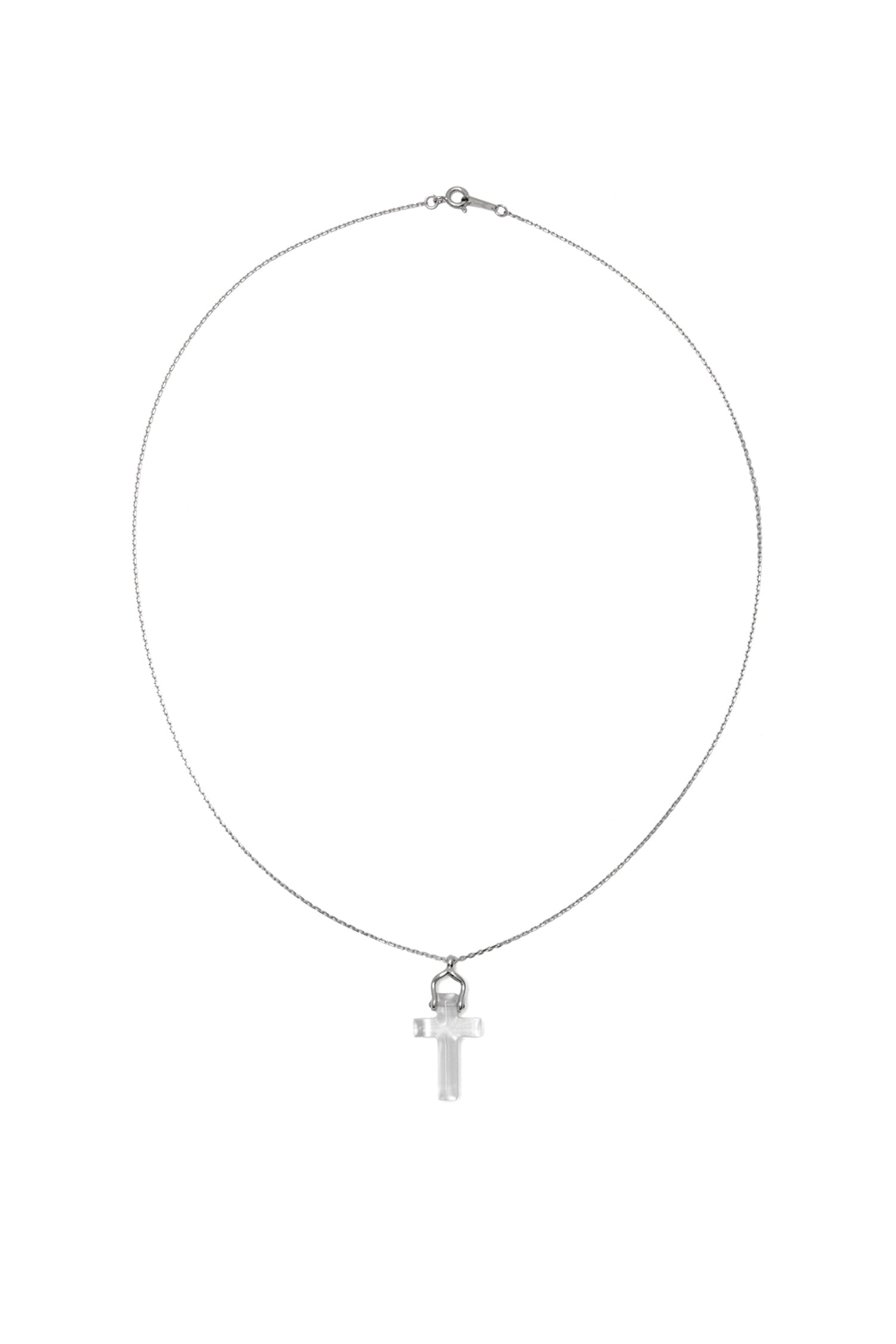 10K ホワイトゴールド ブレスド クリアクォーツ ペンダント