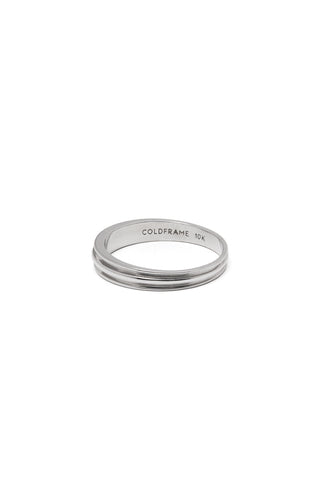 10K WHITE GOLD FLAT POTTERY VESSEL RING