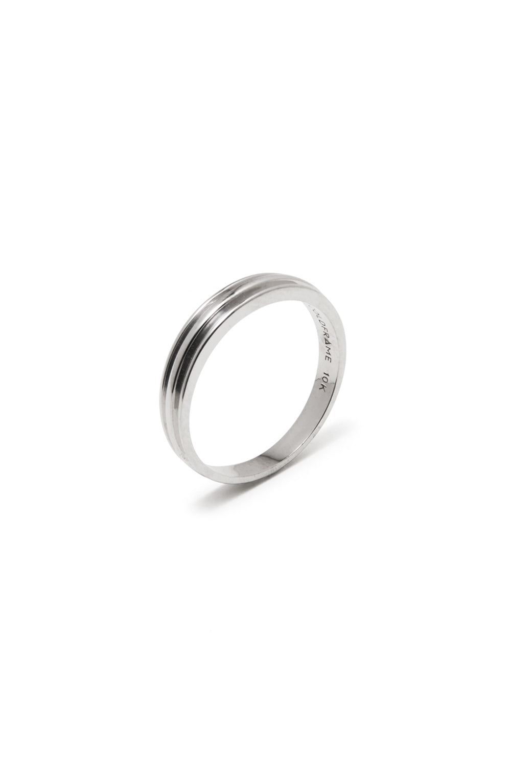 10K WHITE GOLD FLAT POTTERY VESSEL RING