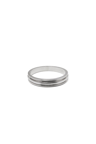 18K WHITE GOLD FLAT POTTERY VESSEL RING