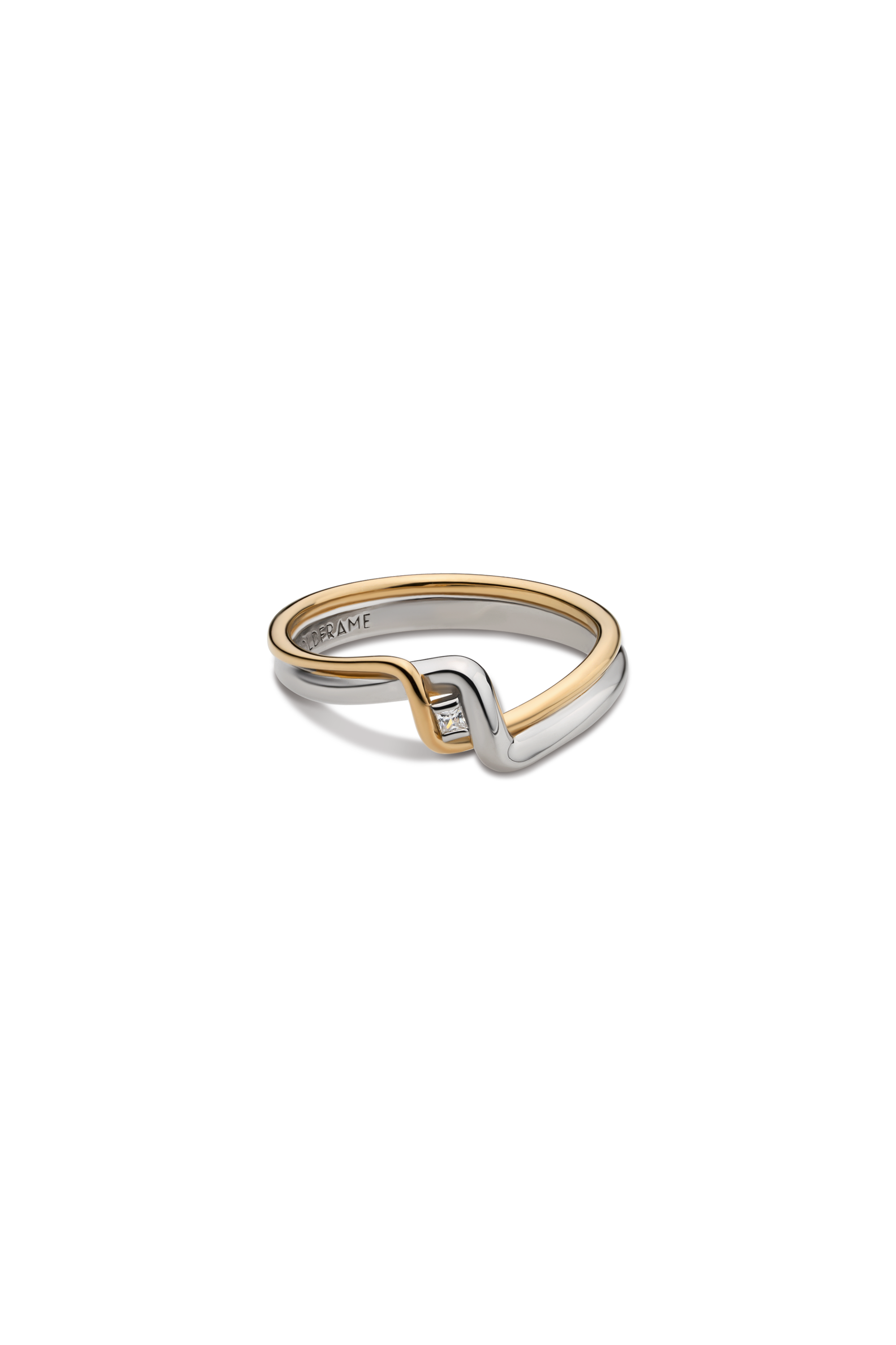 10K TRESSE BICOLOR DIA RING
