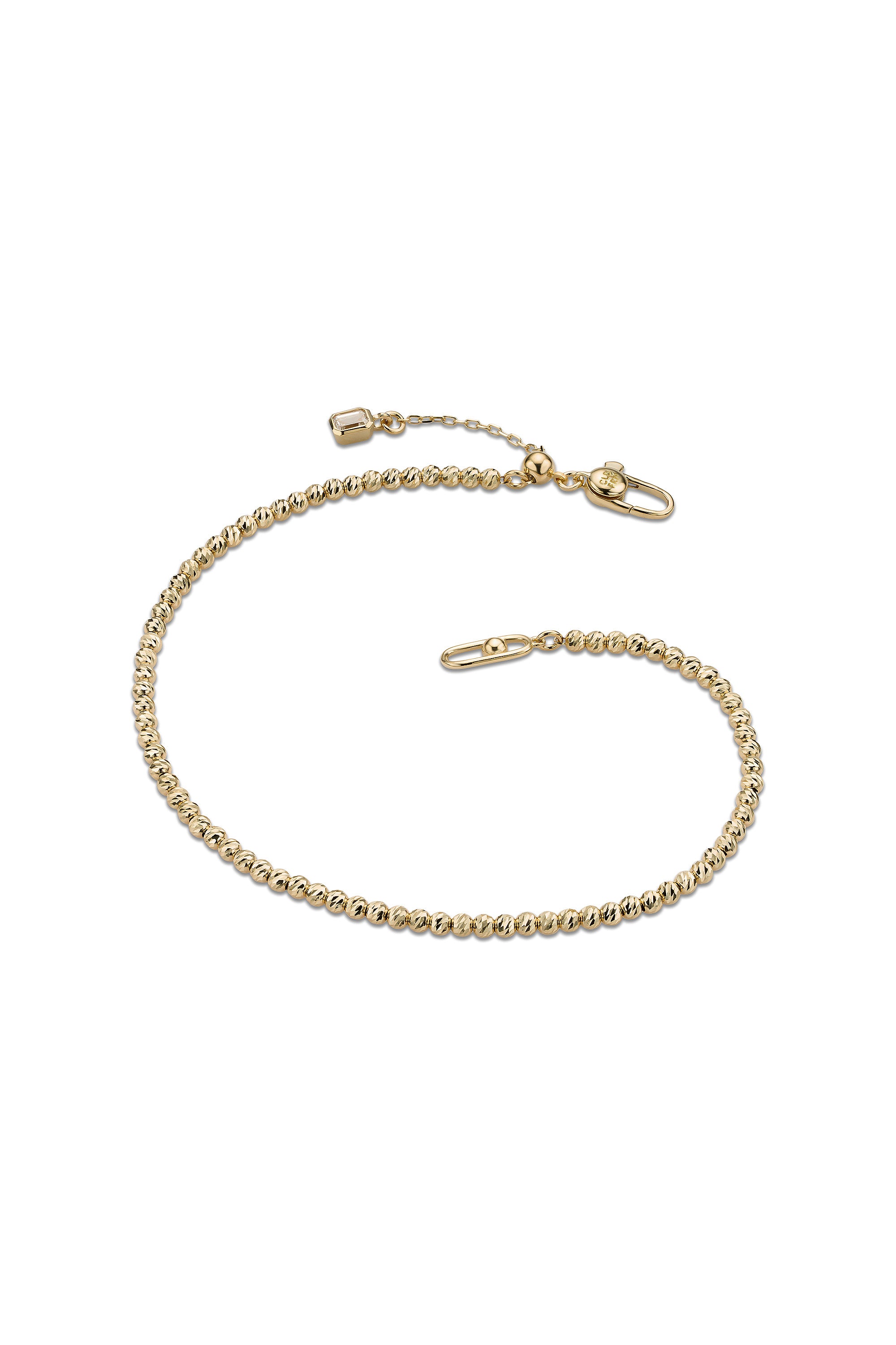 FACETED BALL CHAIN BRACELET IN GOLD
