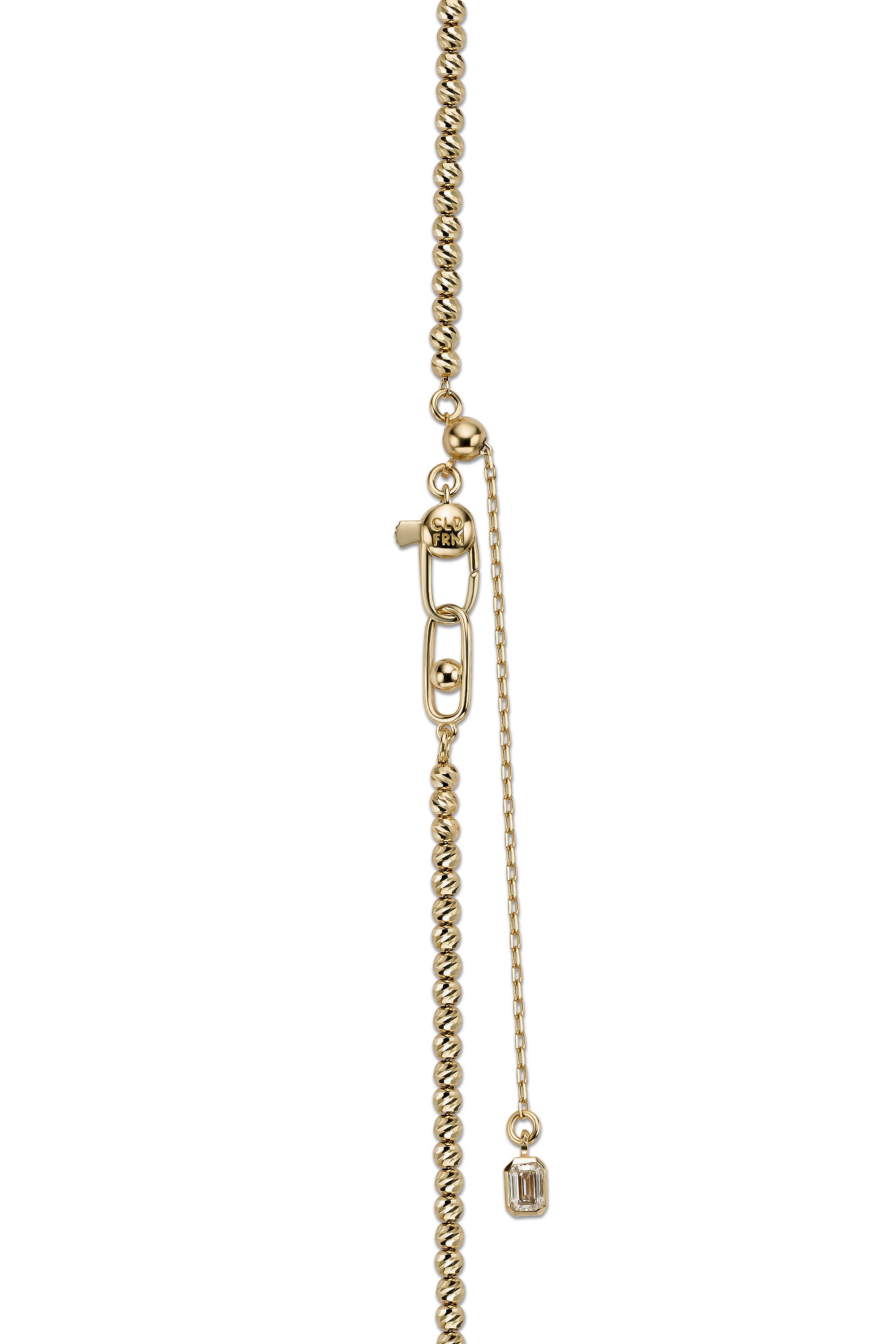 FACETED BALL CHAIN NECKLACE IN GOLD