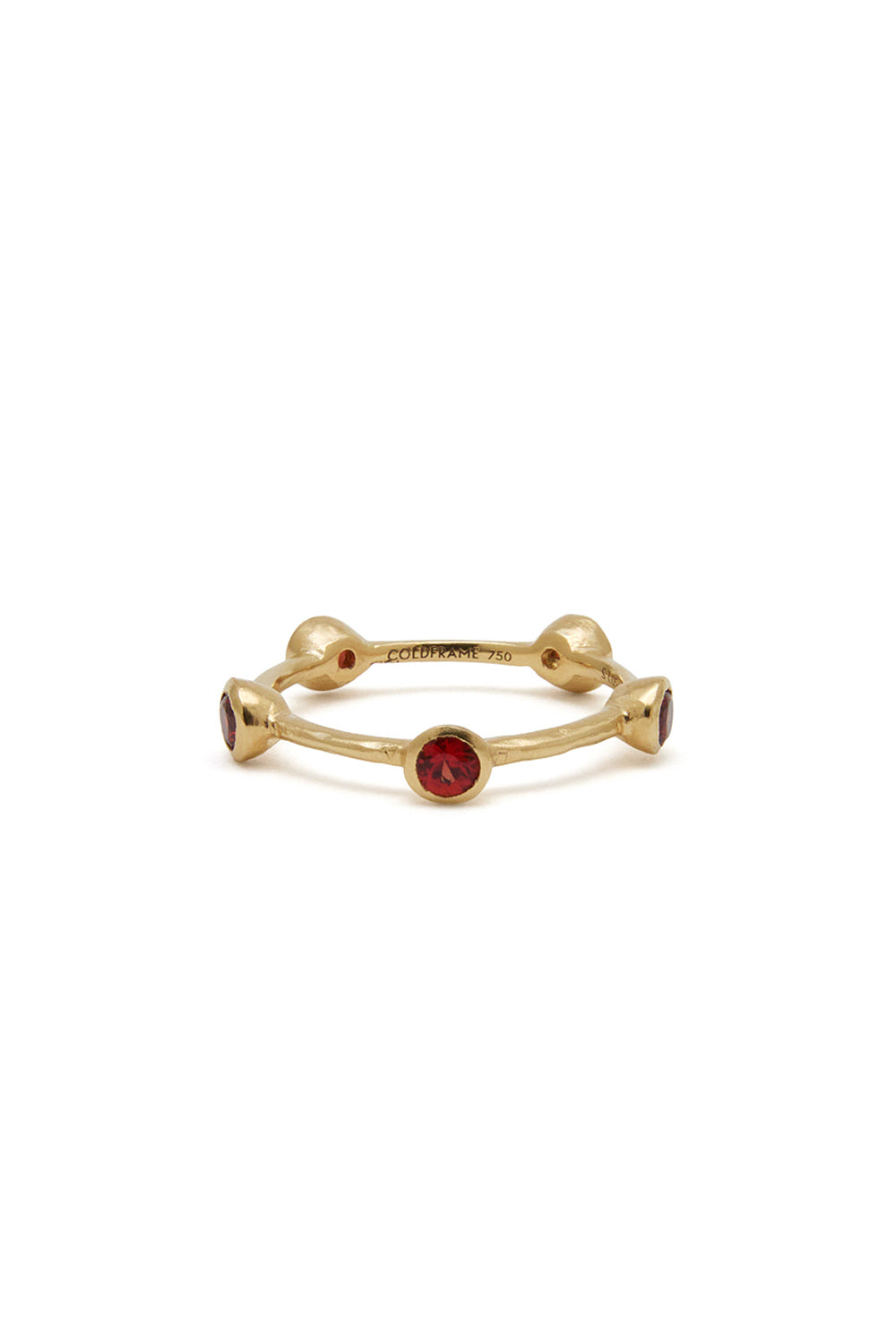 BAGUE RENAISSANCE COURONNE CINQ SAPHIRS ROUGES