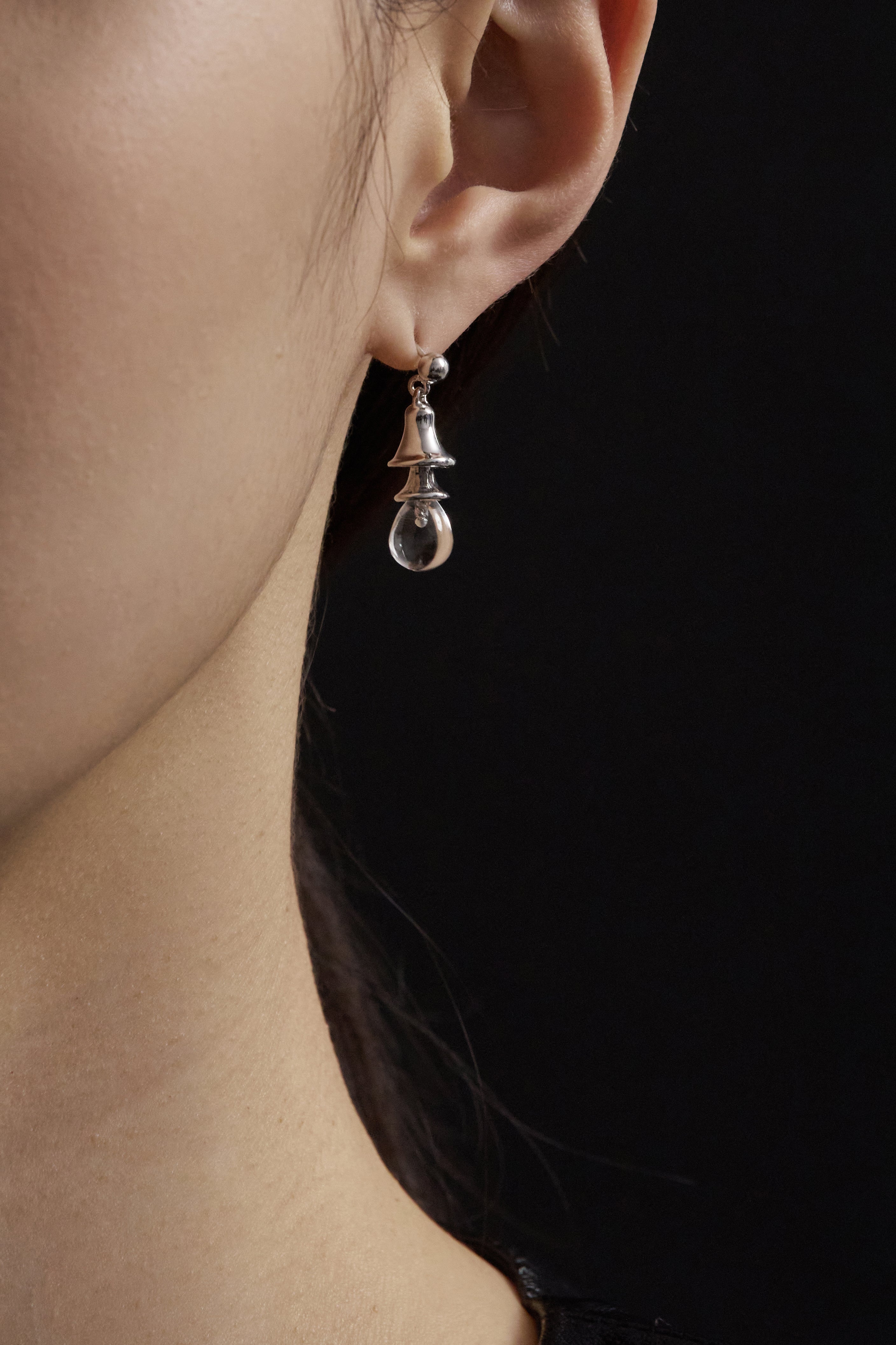 无色铃铛耳环