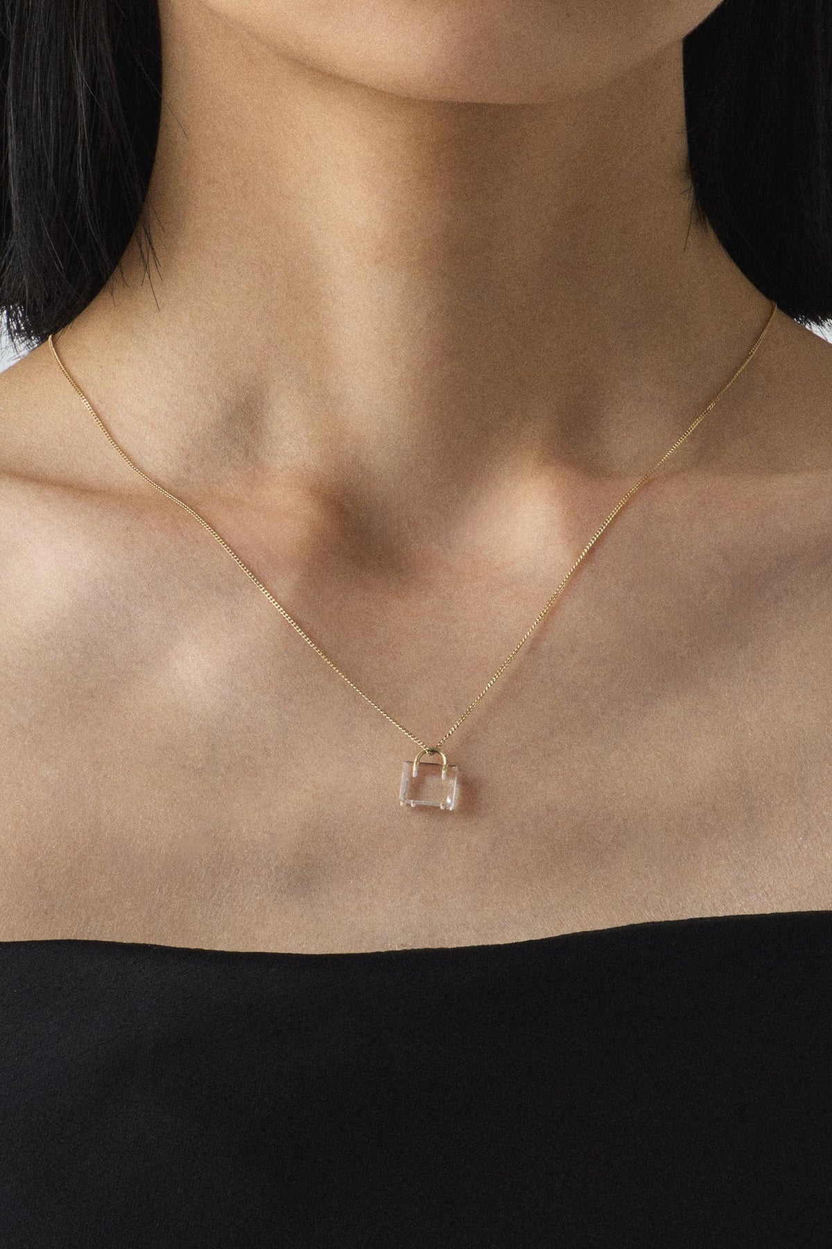 COLORLESS PADLOCK NECKLACE