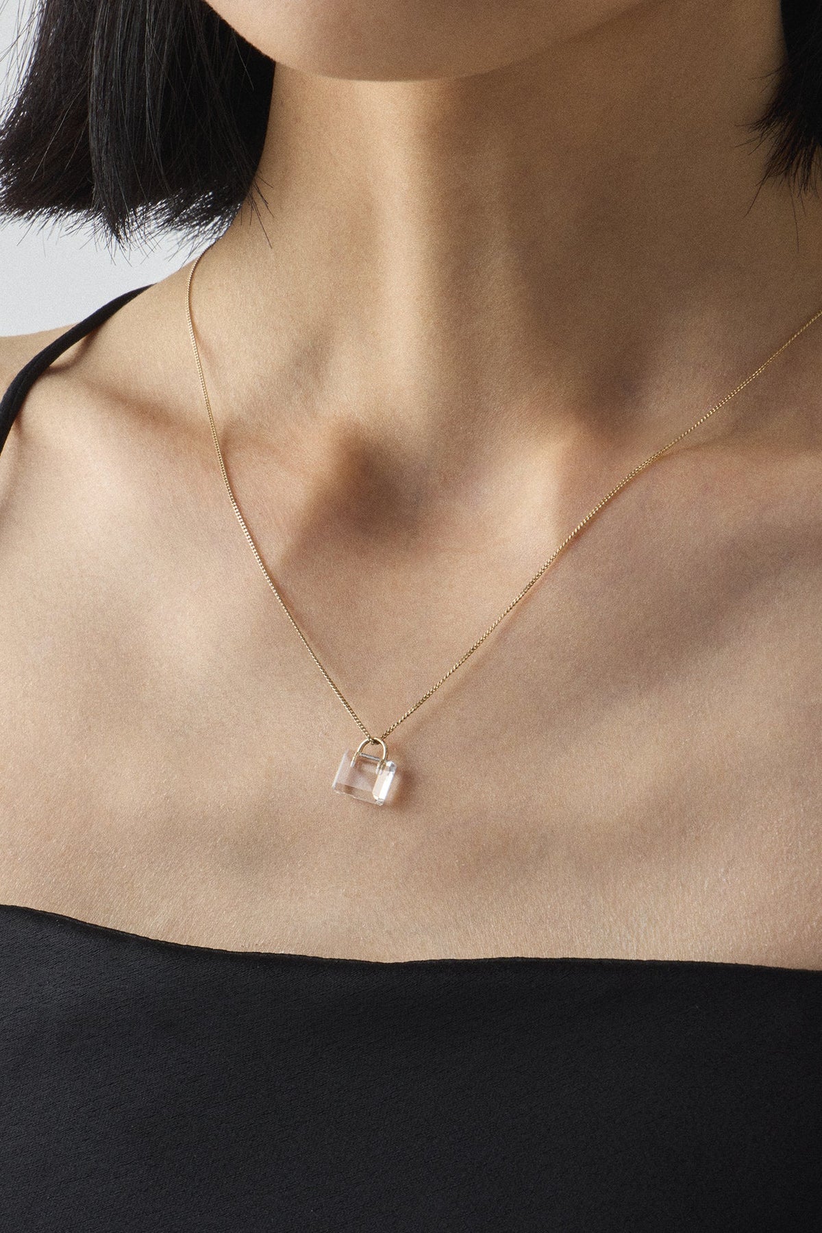 COLORLESS PADLOCK NECKLACE