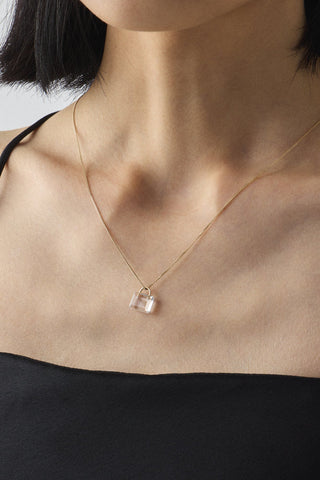 COLORLESS PADLOCK NECKLACE
