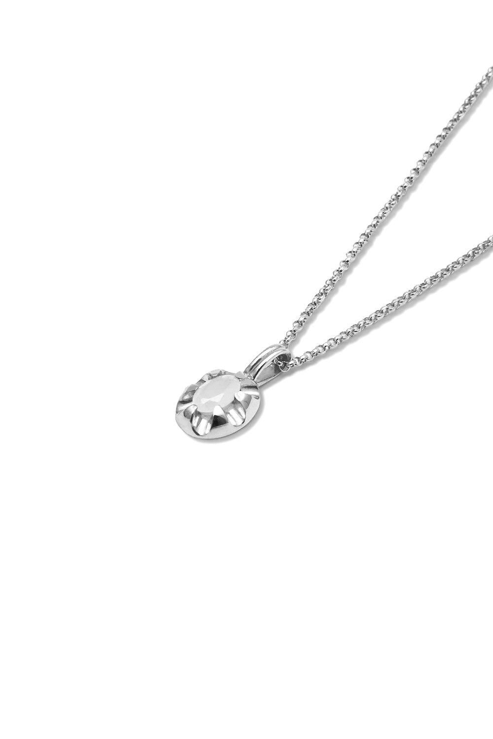 COLLIER ARGENT QUARTZ GRIFFE