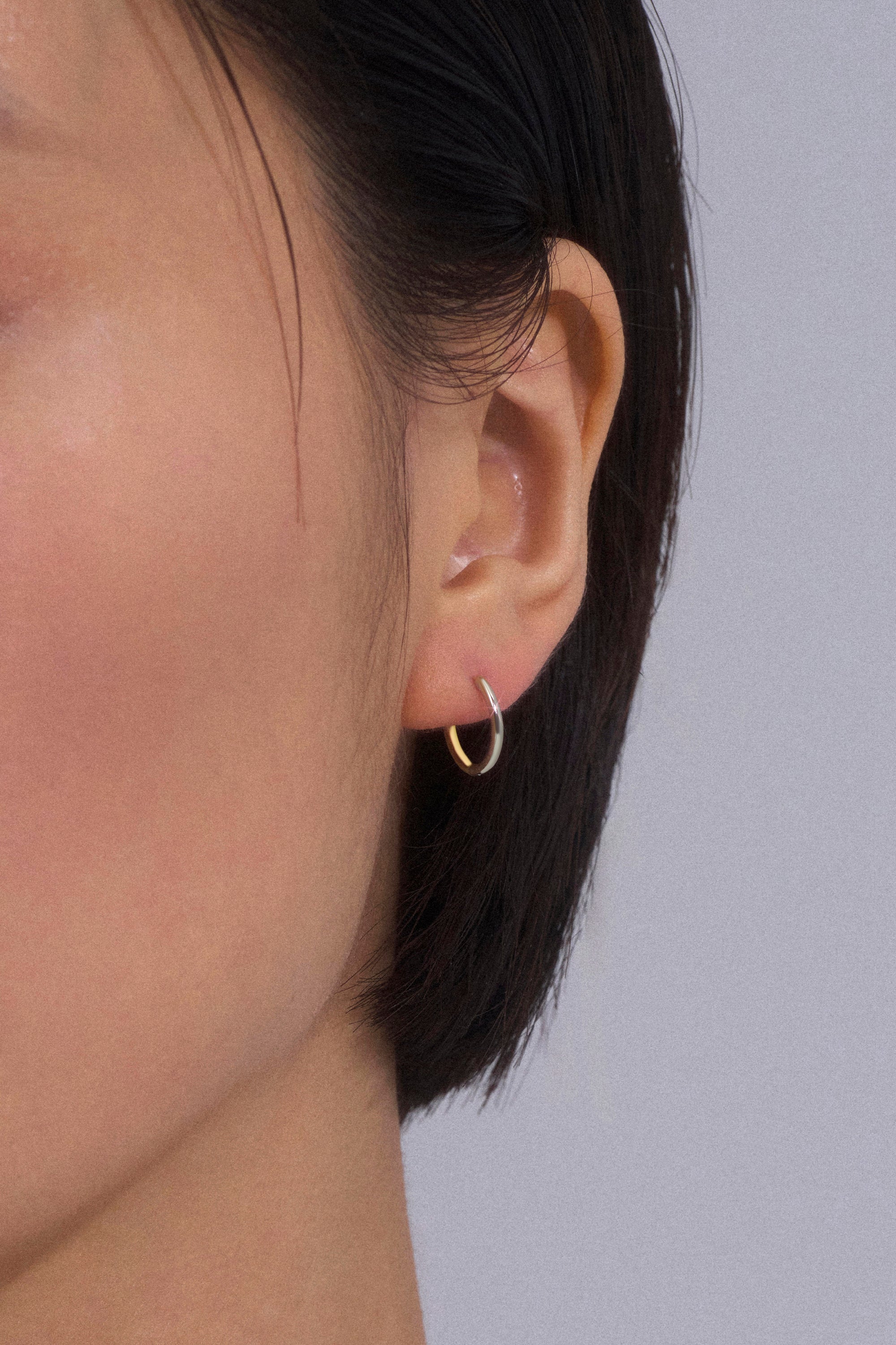 DEUX 18K BICOLOR GOLD HOOP EARRINGS SMALL
