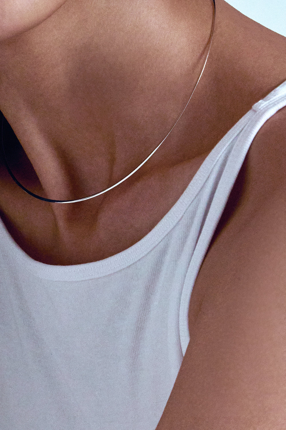 DUAL SQUARE NECKLACE 1.5MM IN GOLD & WHITE GOLD