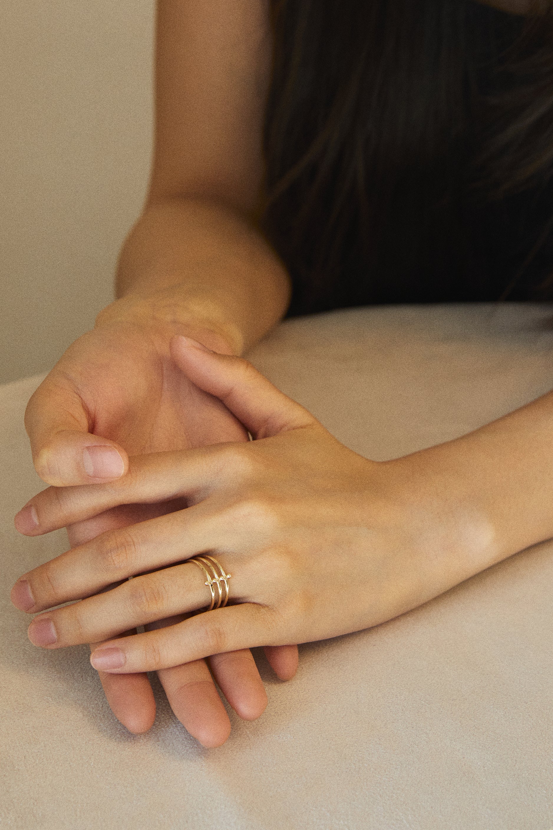 10K黄金多重完美戒指