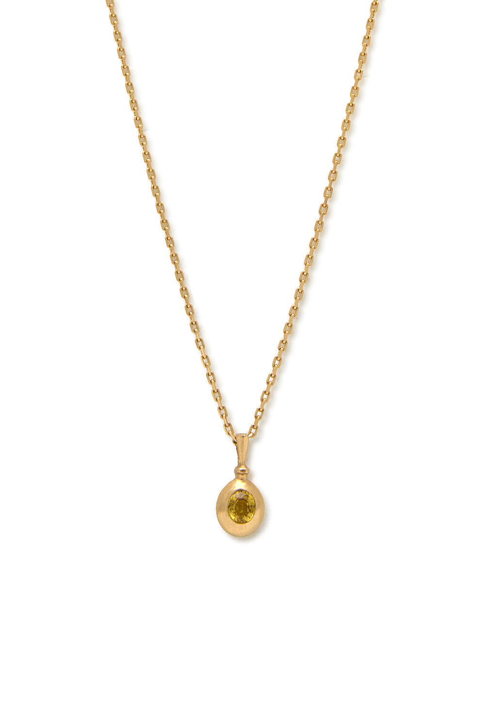 PENDENTIF OVALE RENAISSANCE EN SAPHIR JAUNE