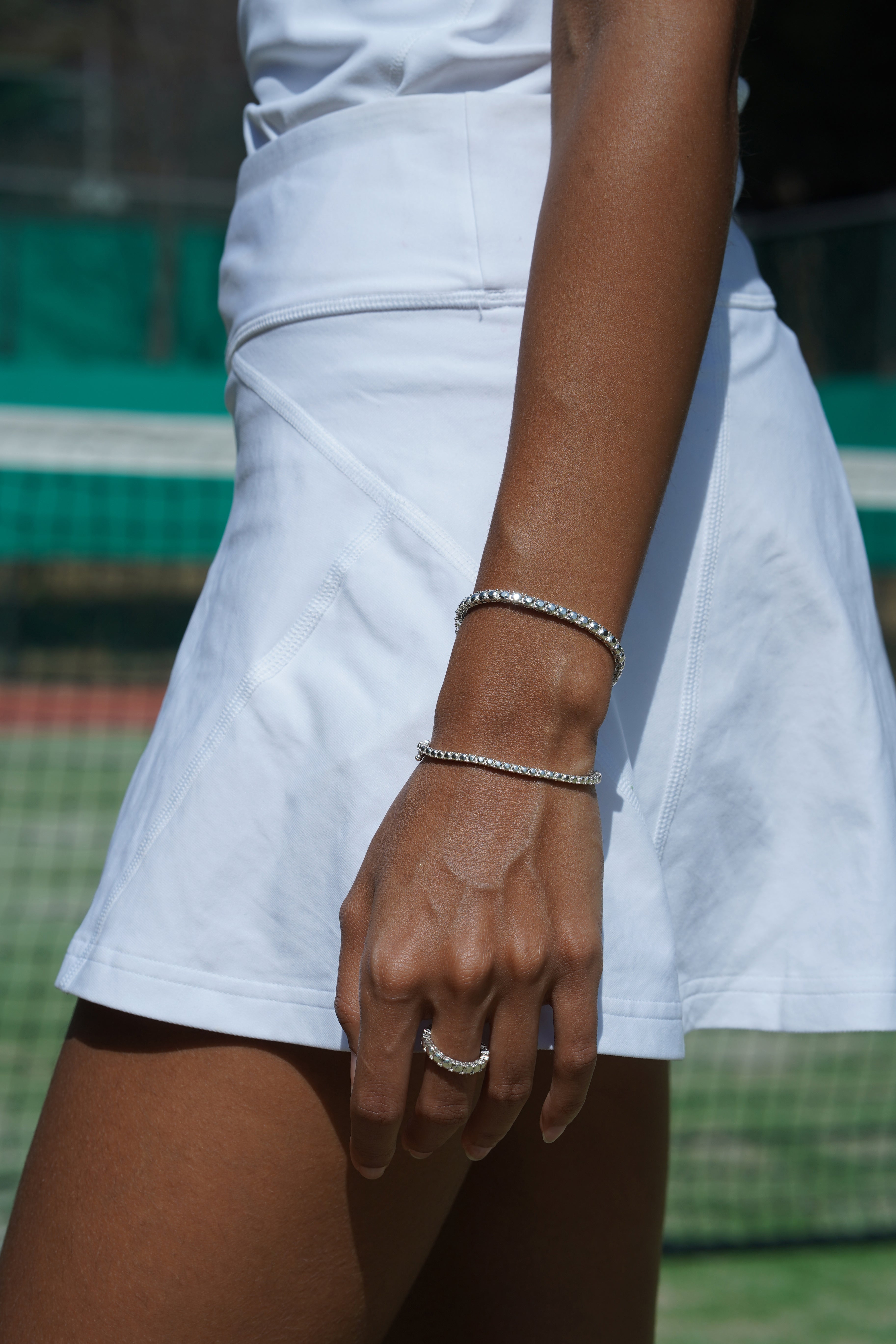 シルバーダイヤモンドテニスブレスレット M