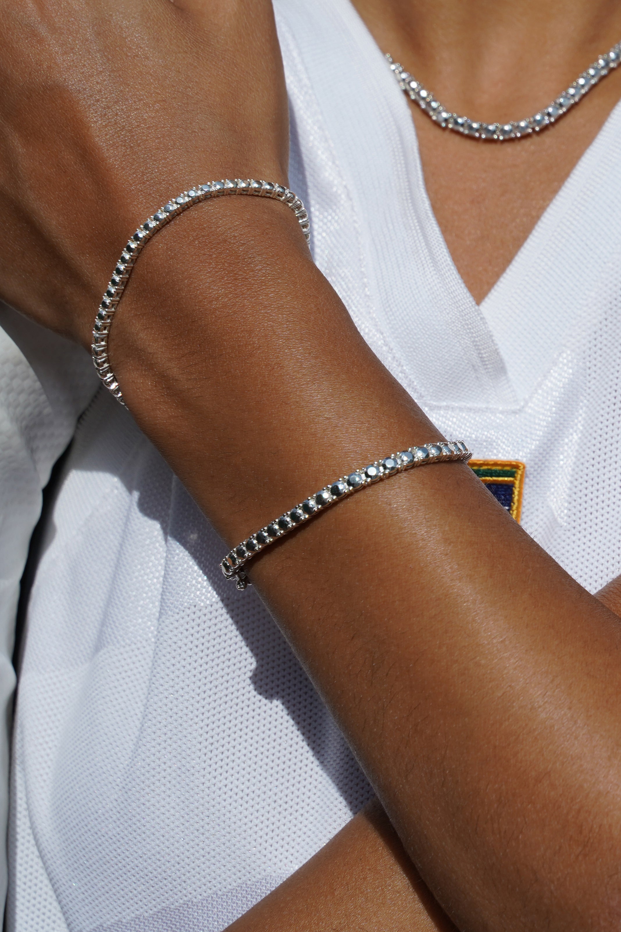 シルバーダイヤモンドテニスブレスレット M