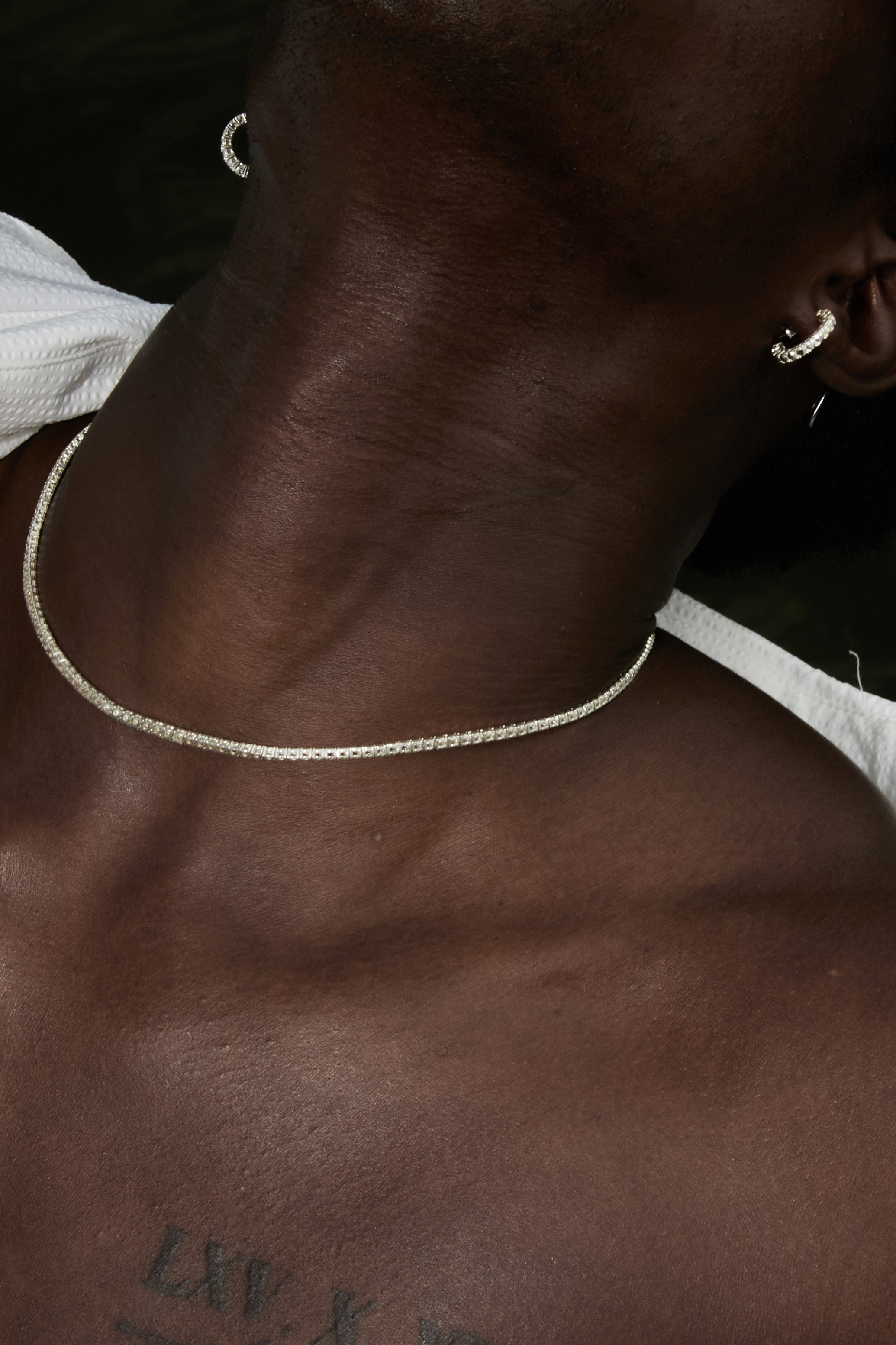 银钻网球圈耳环 M