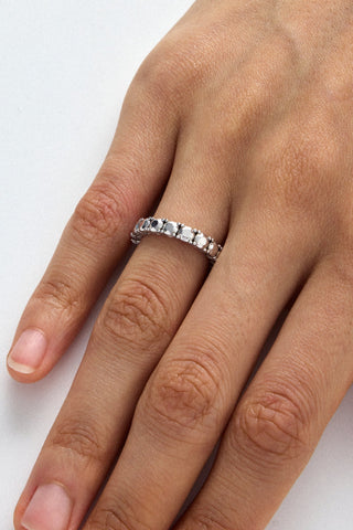 SILVER DIAMOND TENNIS RING