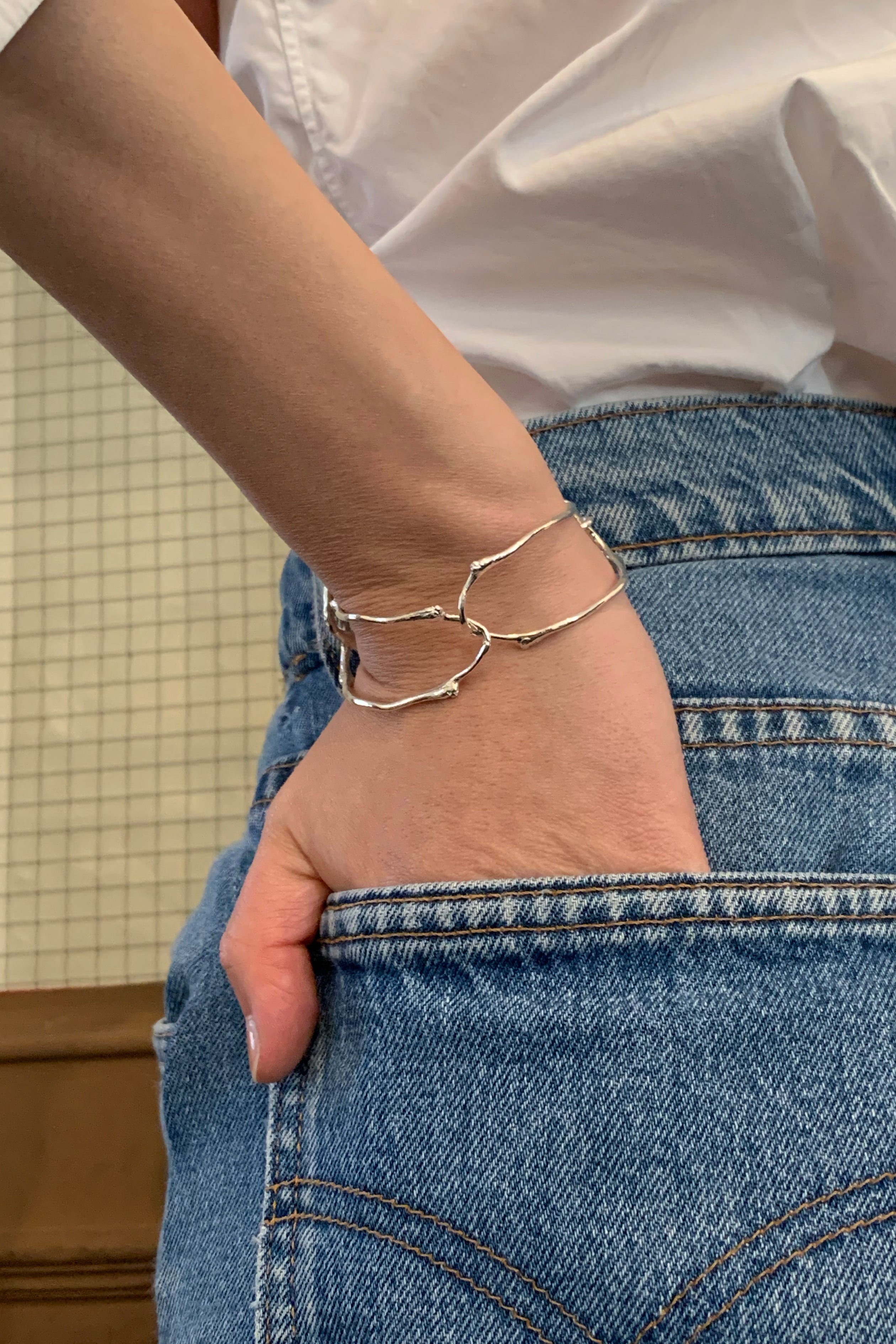 BRACCIALE A CATENA CON PIASTRELLA TWIG