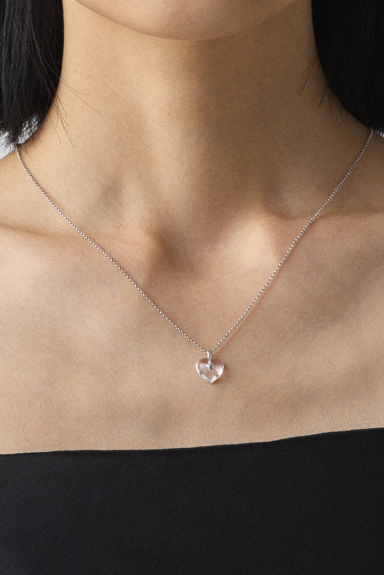 VERY VINTAGE COLLANA CON CIONDOLO A CUORE IN ARGENTO INCOLORE