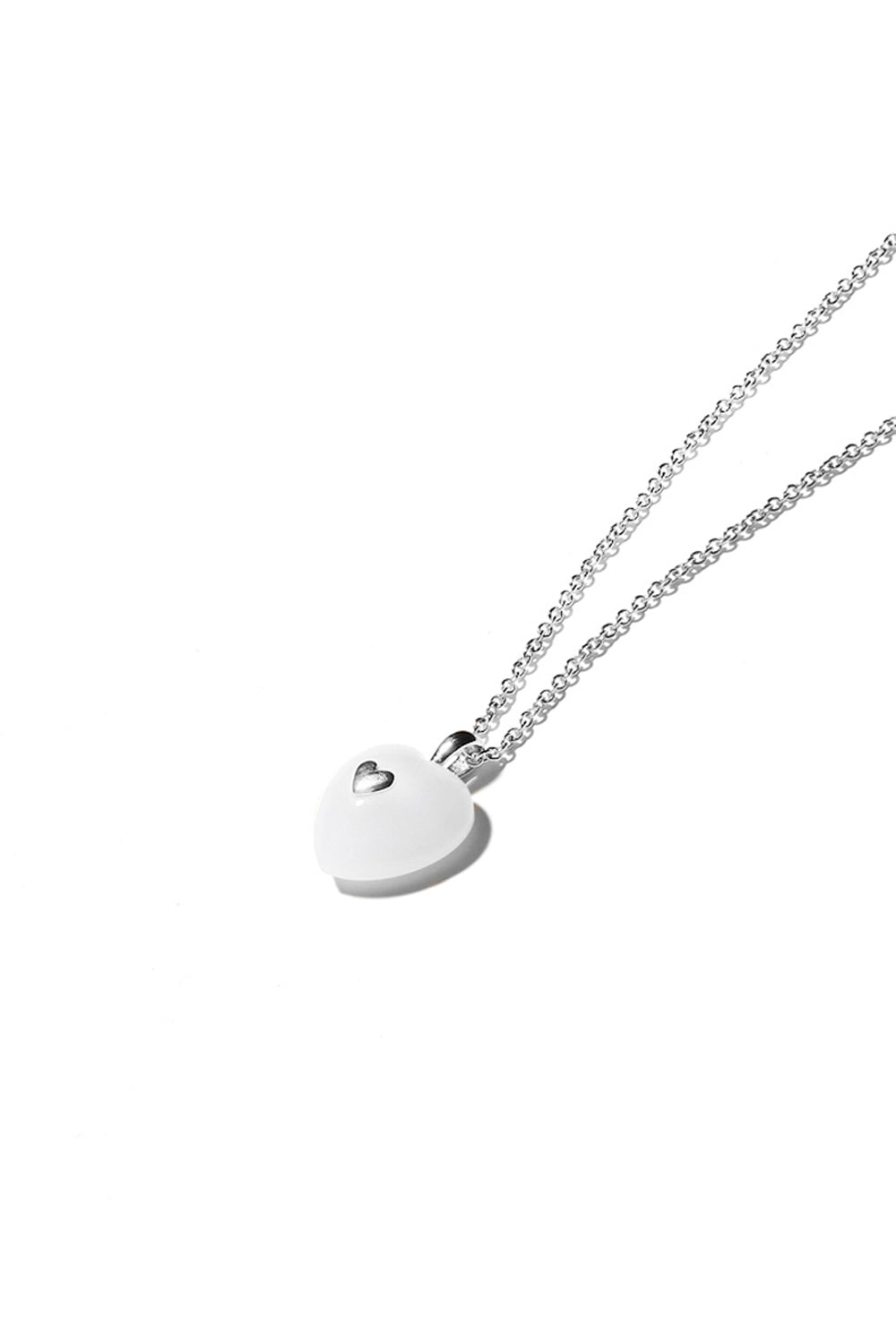 VERY VINTAGE COLLANA CON CIONDOLO A CUORE IN QUARZO BIANCO E ARGENTO