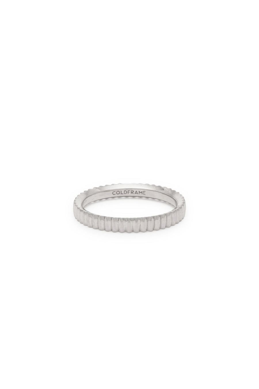 STERLING SILVER ESSENTIAL RIBBED SILHOUETTE RING