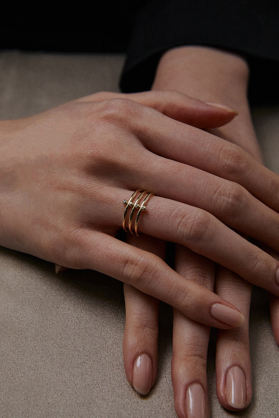 18K黄金钻石多重完美戒指