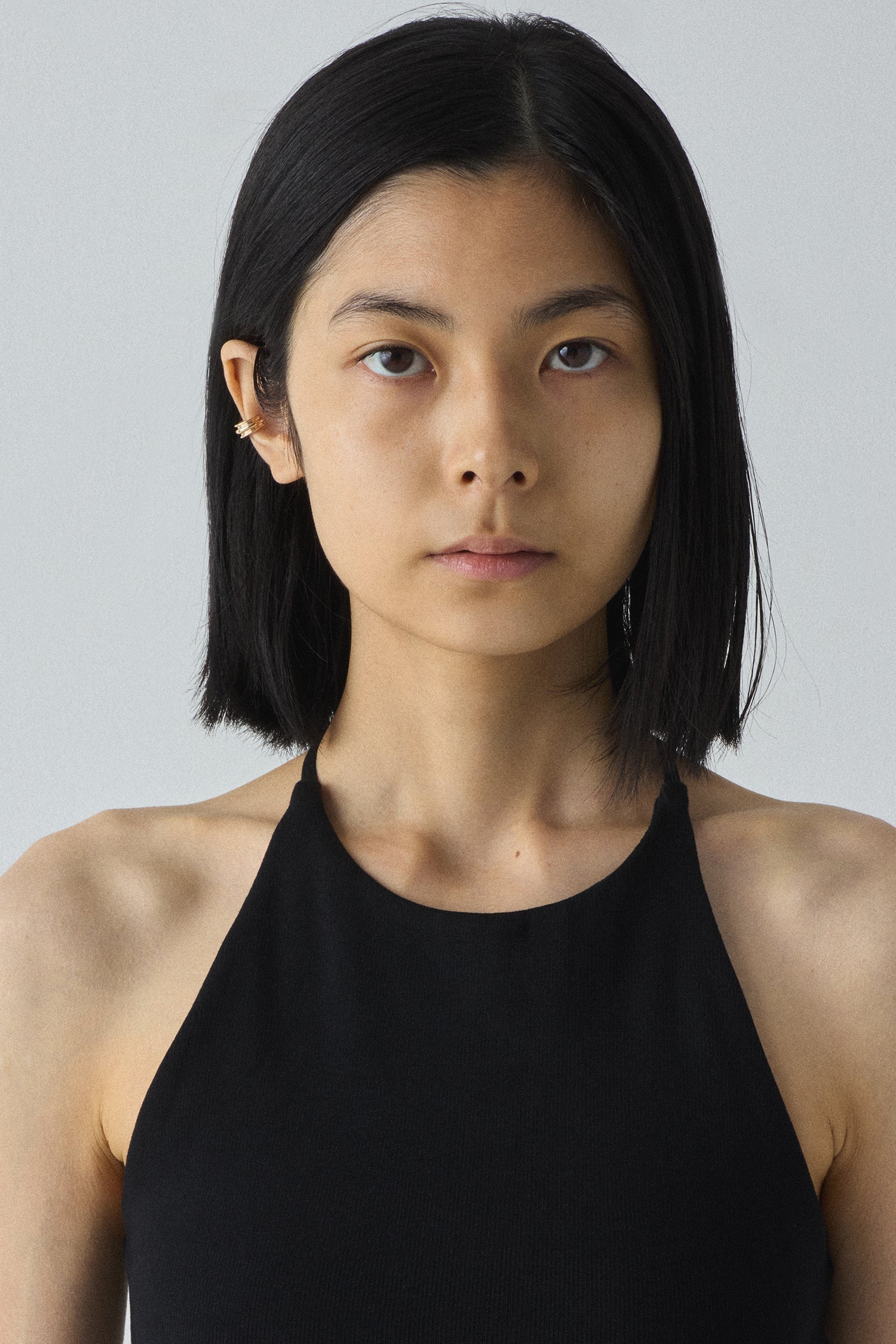 10Kゴールド フラット陶器製イヤーカフ