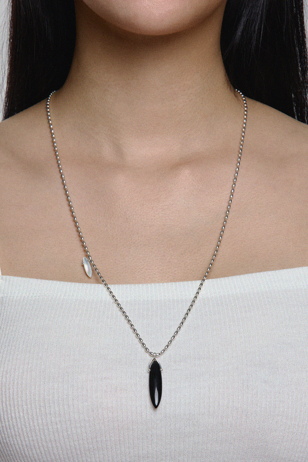 波西米亚椭圆形缟玛瑙贝壳项链