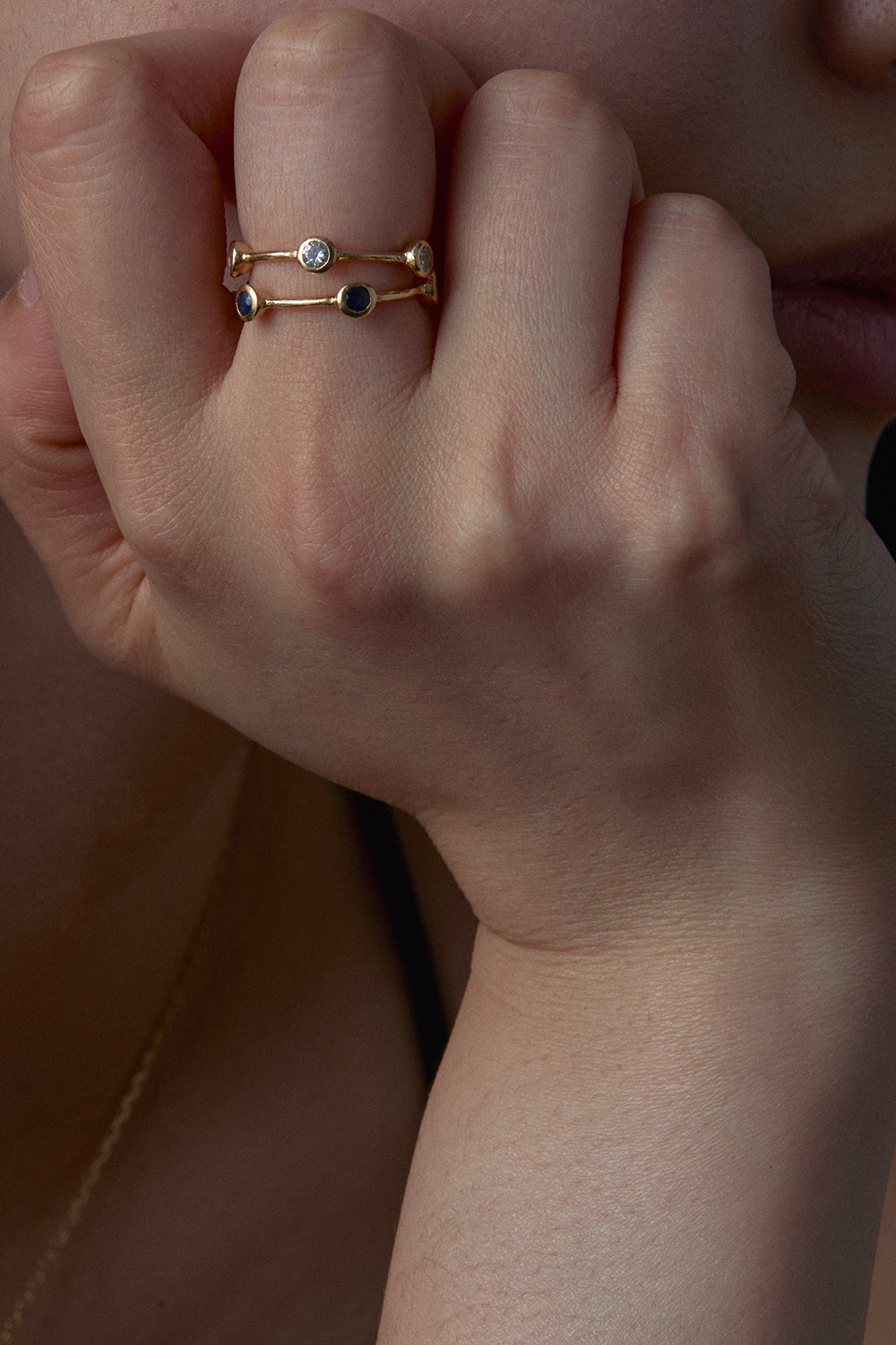 文艺复兴皇冠五颗蓝宝石戒指