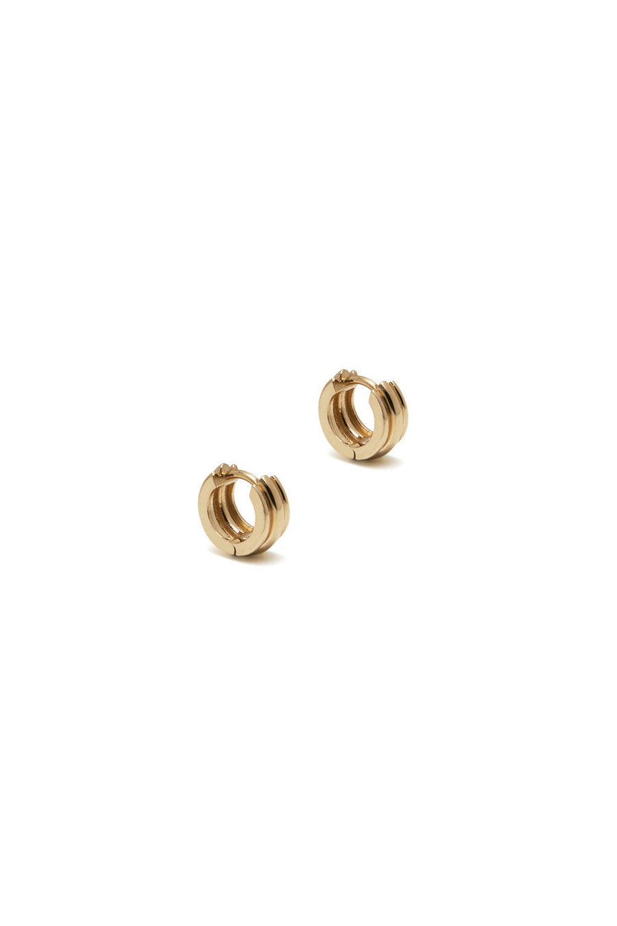 10K GOLD PETITE ROUNDED POTTERY VESSEL ONE-TOUCH EARRINGS
