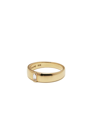 10K GOLD VERTICAL WHITE SAPPHIRE RING