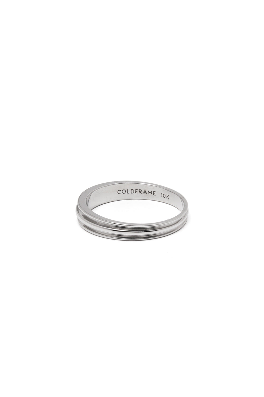 10K WHITE GOLD FLAT POTTERY VESSEL RING