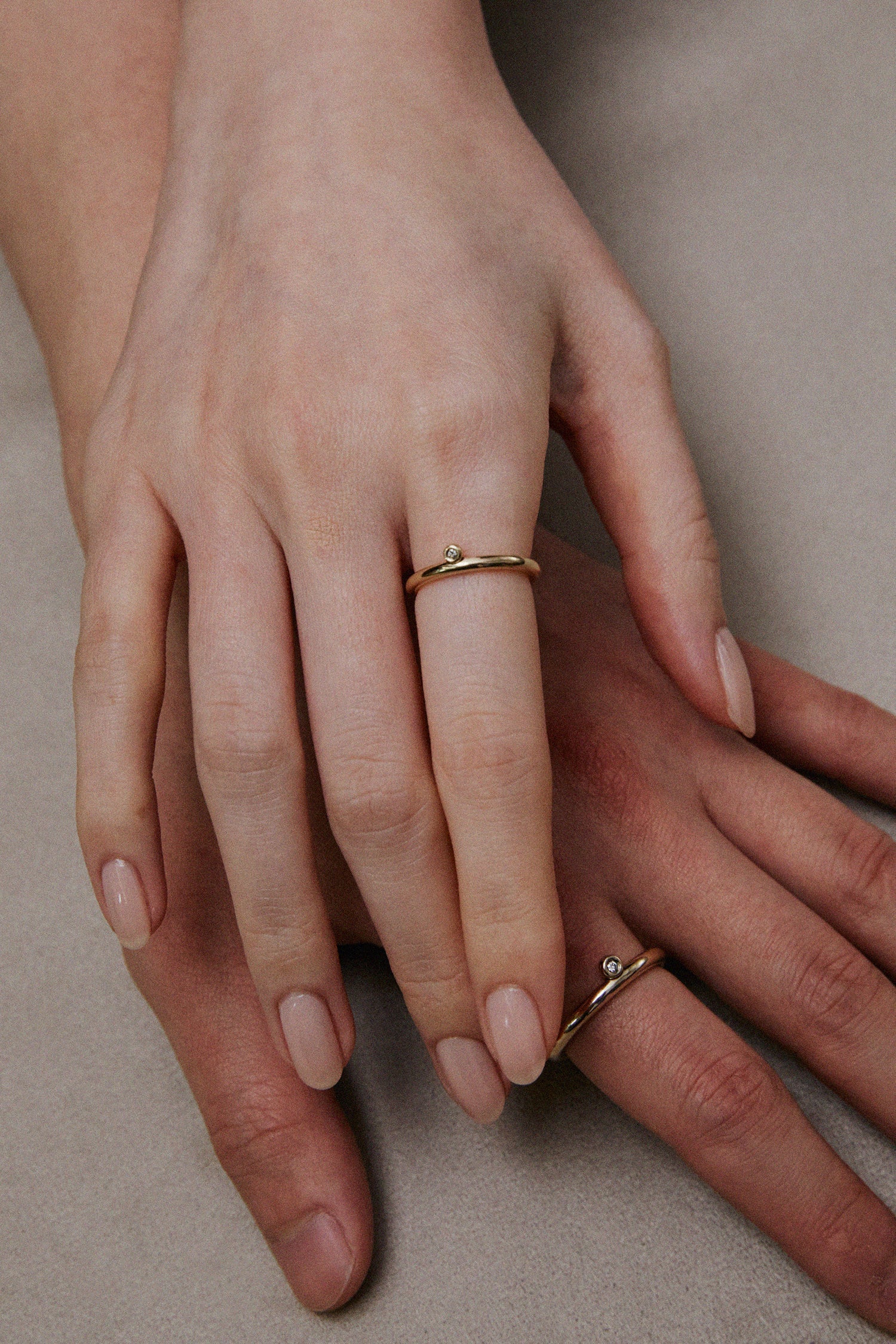 10K黄金钻石半球戒指