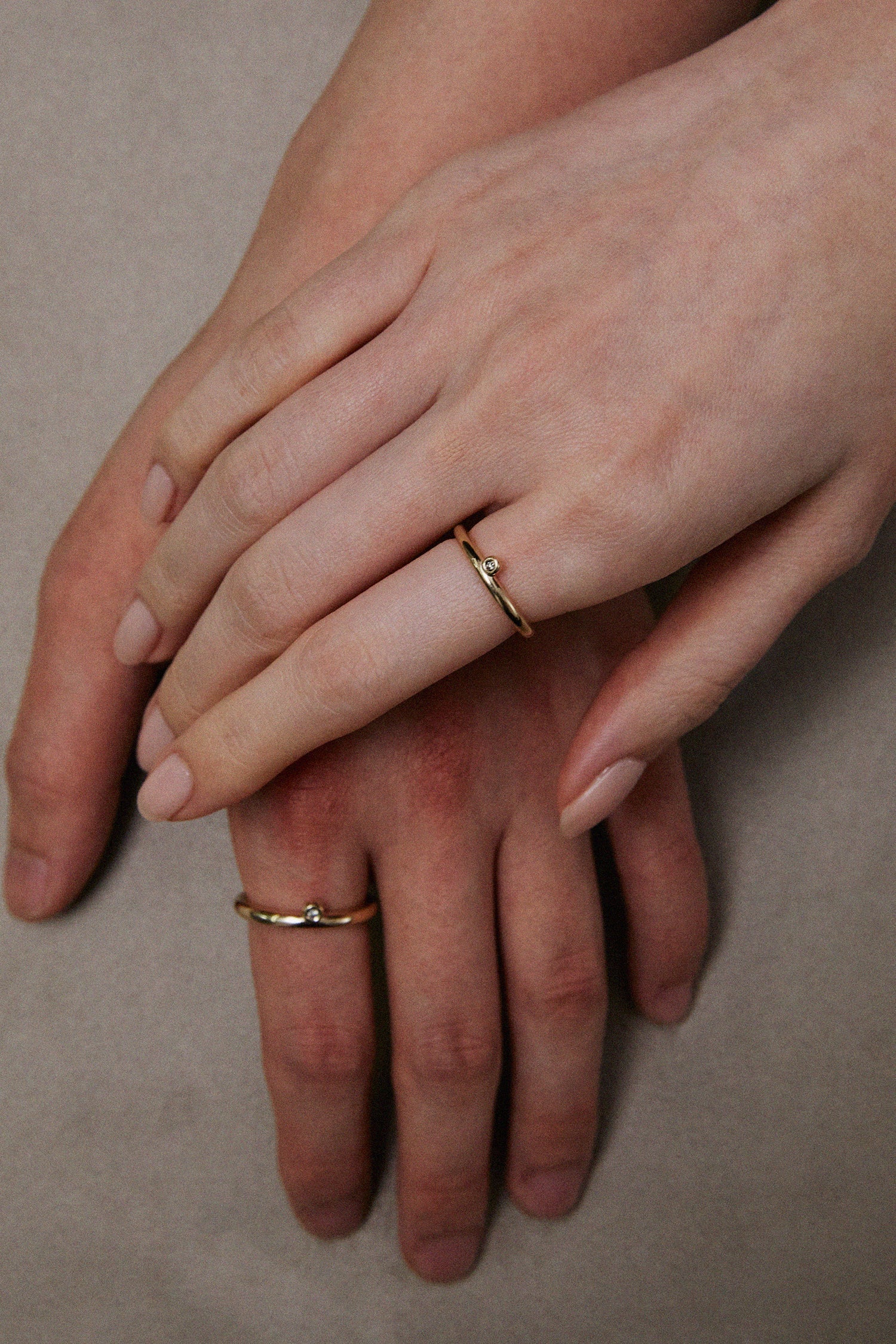 10K黄金钻石半球戒指