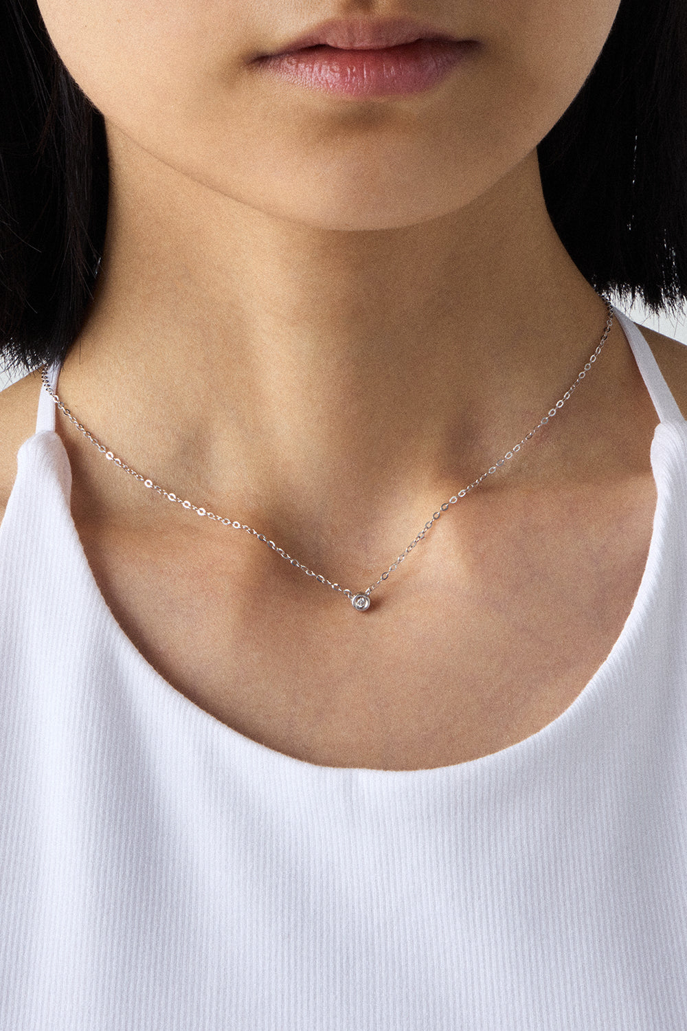 18K白金钻石完美项链 大号