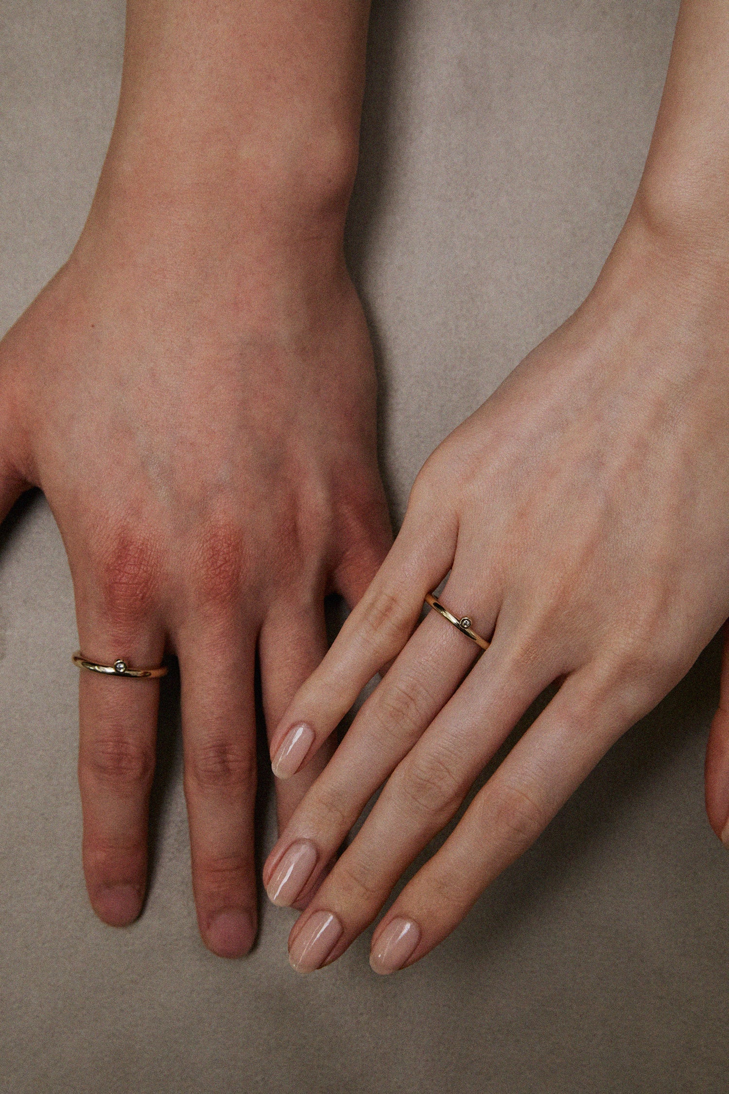 18K黄金钻石半球戒指