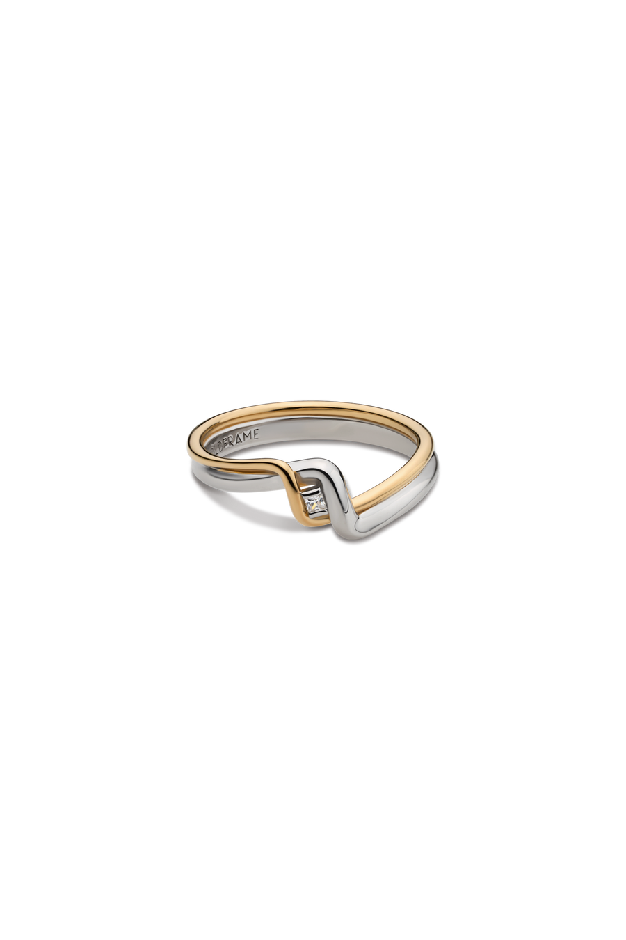 10K TRESSE BICOLOR DIA RING