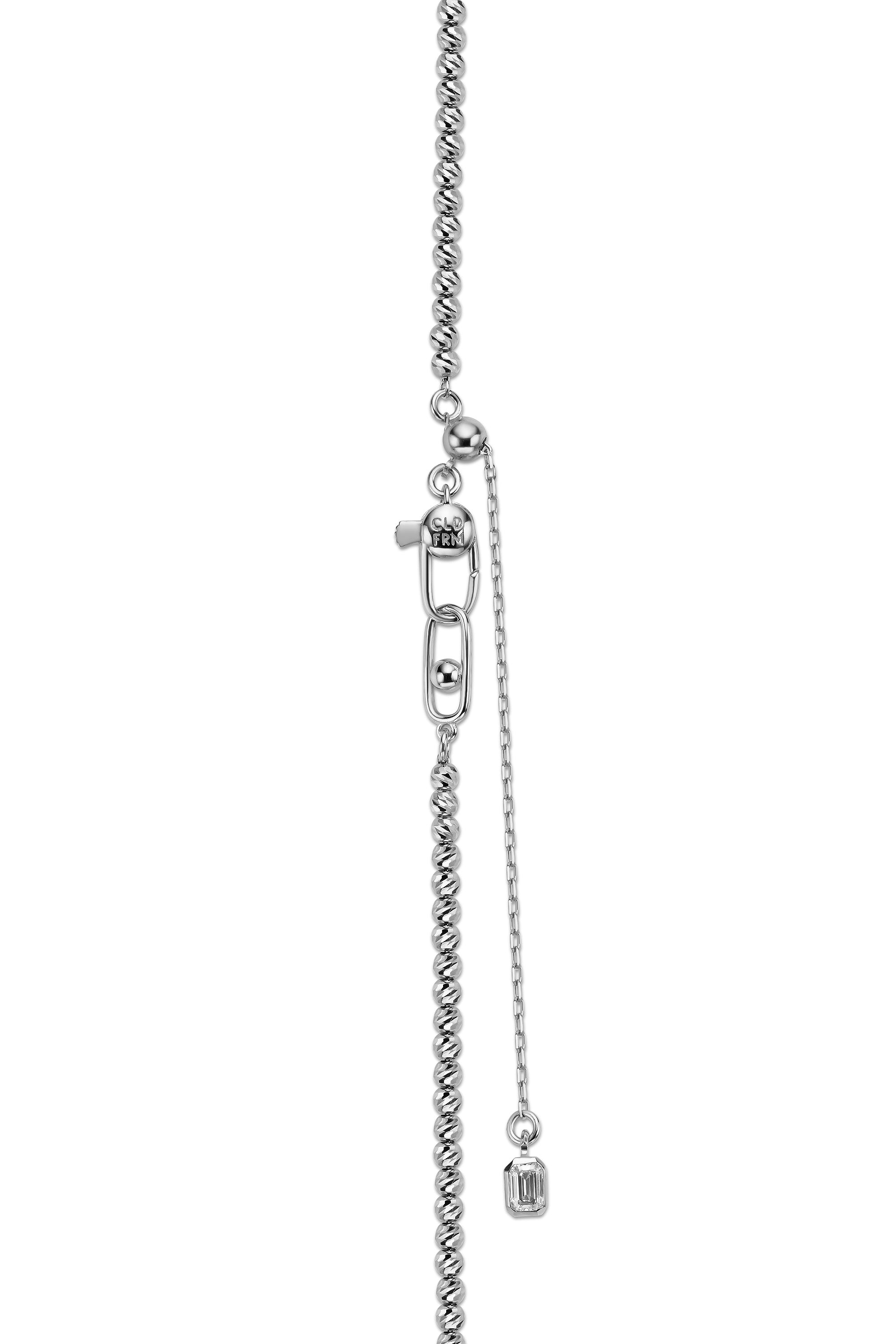 FACETED BALL CHAIN NECKLACE IN WHITE GOLD