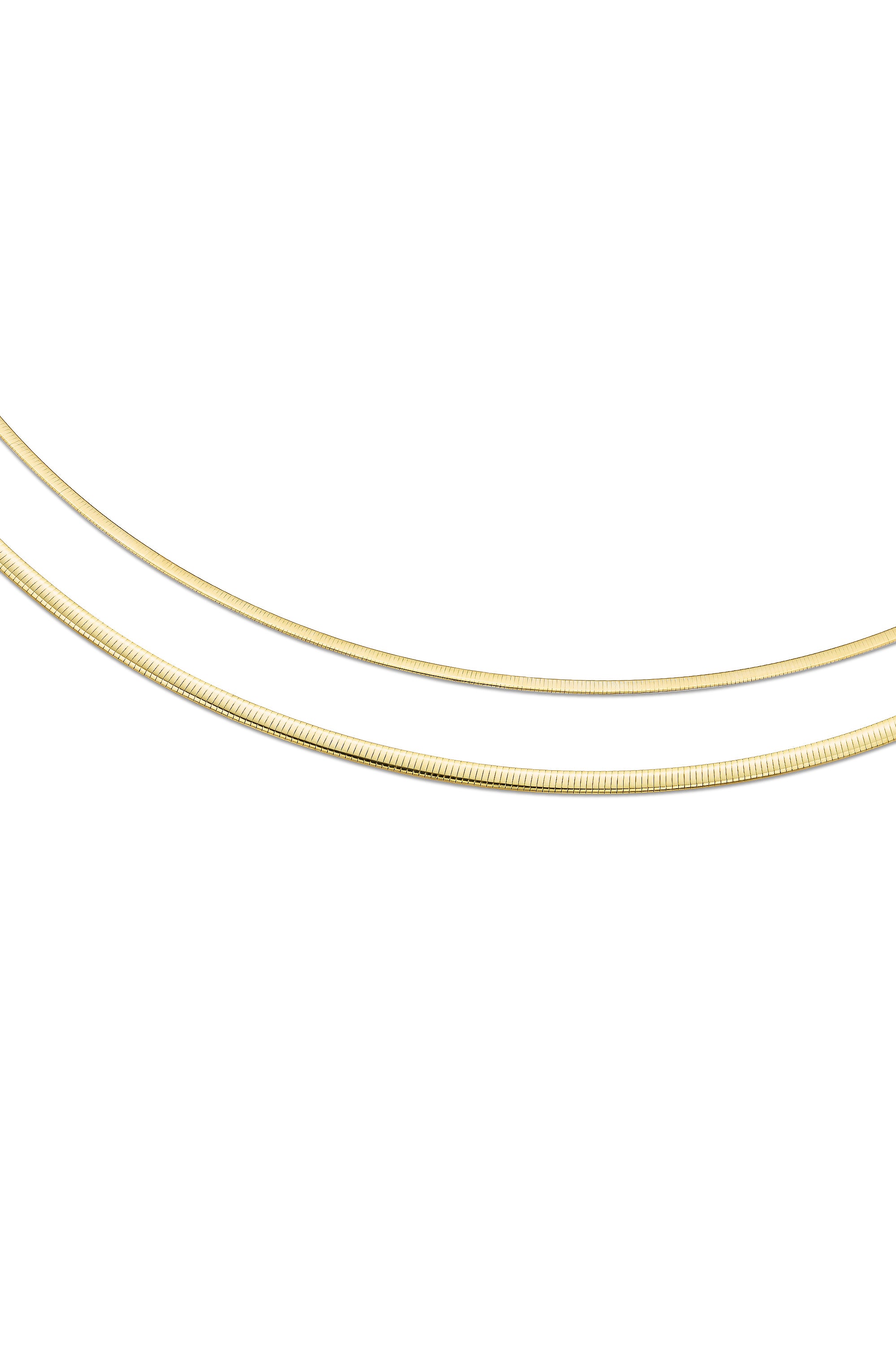 DUAL SQUARE NECKLACE 1.5MM IN GOLD & WHITE GOLD