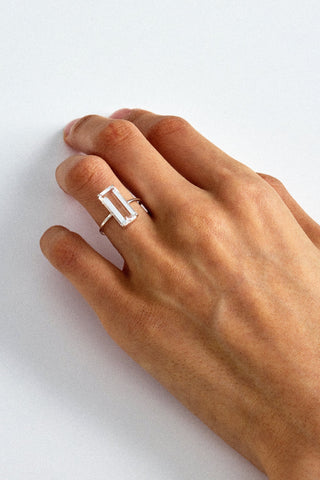 COLORLESS CHUNKY SQUARE RING