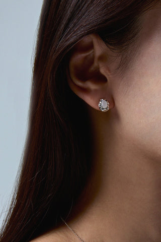 CLAW QUARTZ SILVER EARRINGS