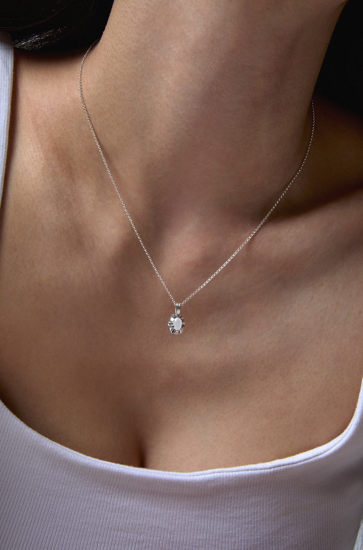 COLLIER ARGENT QUARTZ GRIFFE