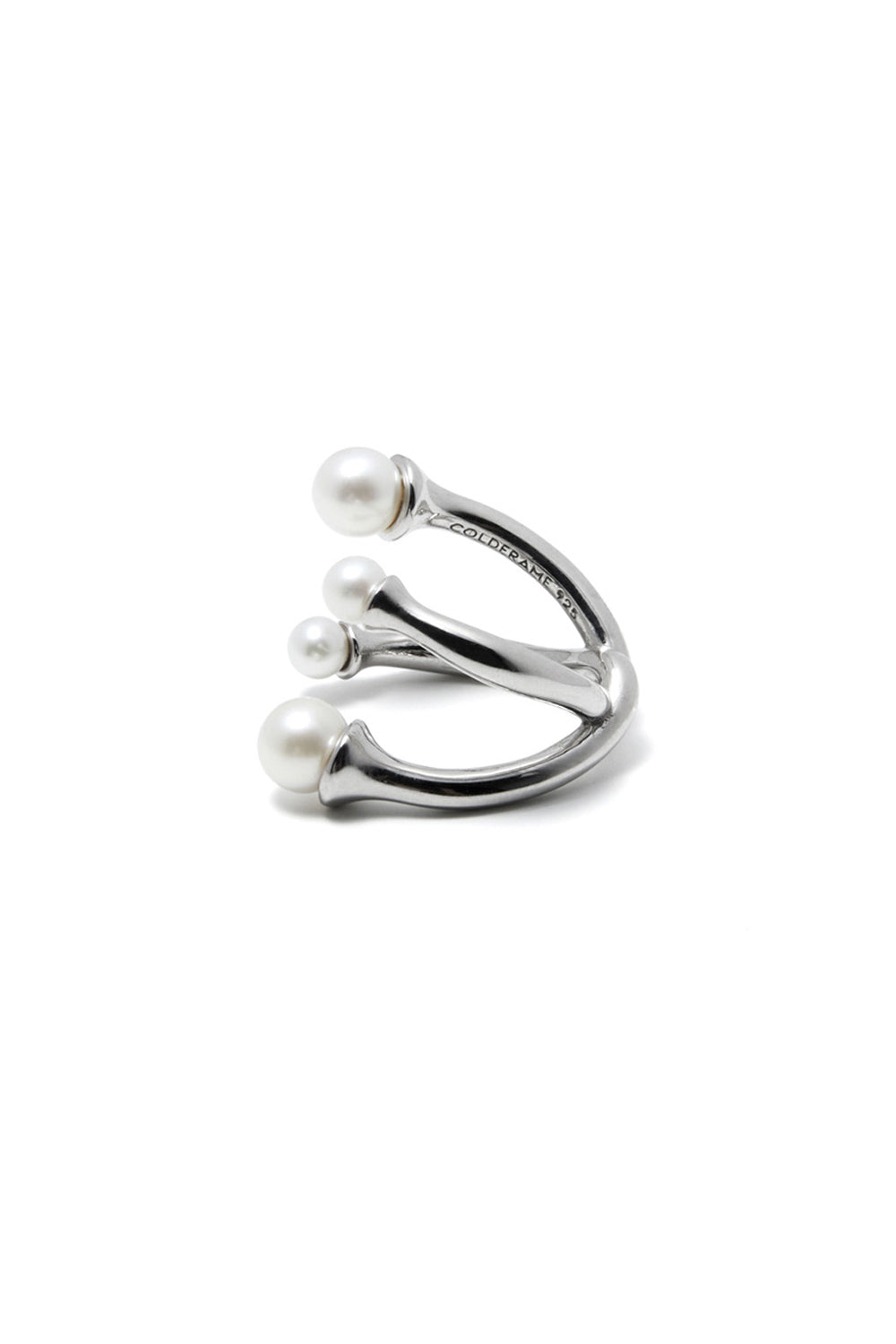 冷白色四重开口戒指