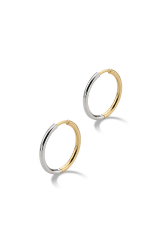 DEUX 18K BICOLOR GOLD HOOP EARRINGS LARGE